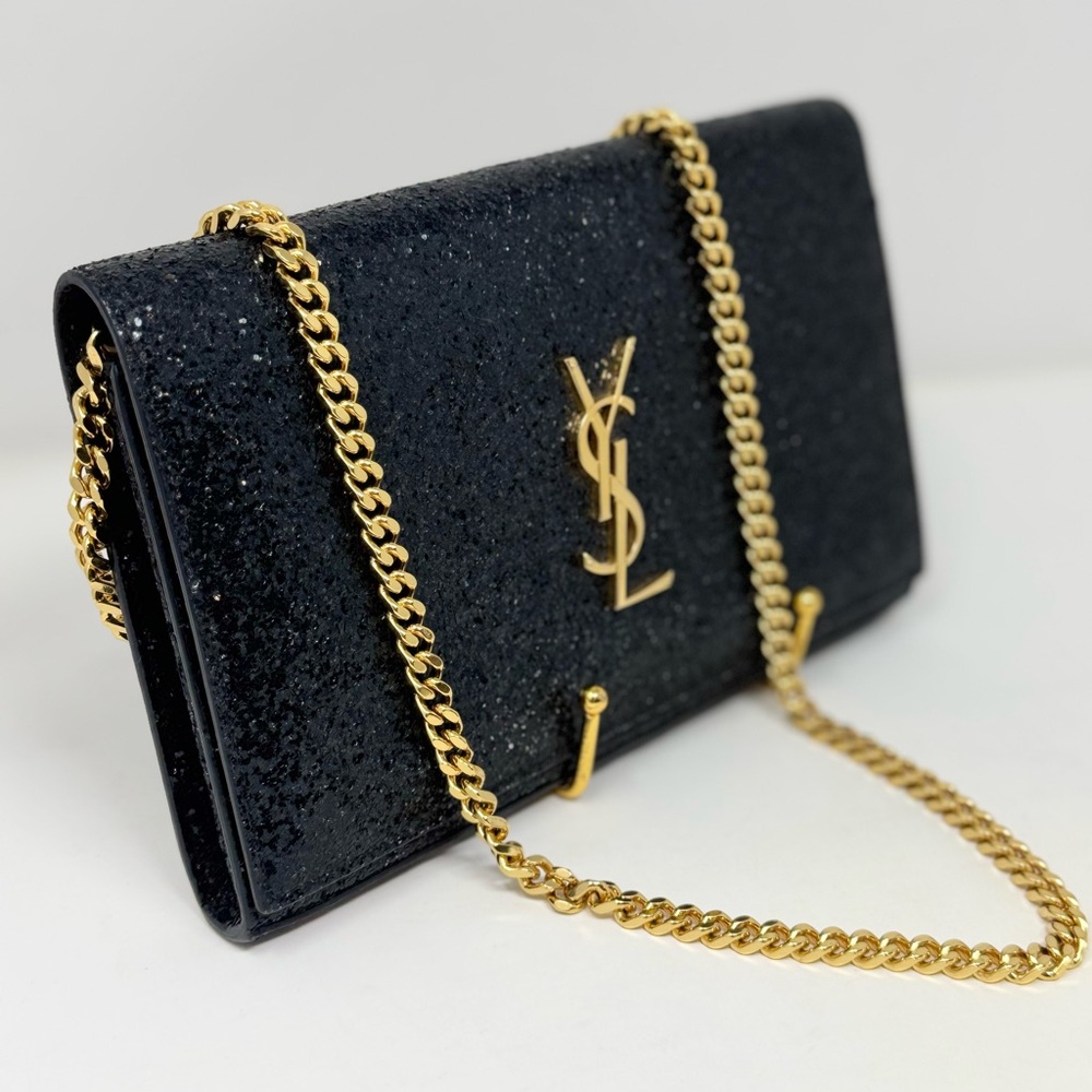 💯 Authentic YVES SAINT LAURENT Kate Monogramme Glitter Crossbody - Picture 4 of 12